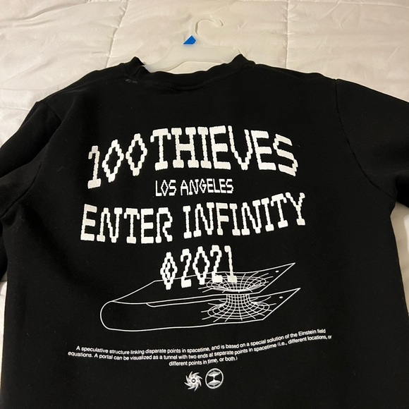 NWOT 100 thieves enter infinity black crewneck - Picture 2 of 4